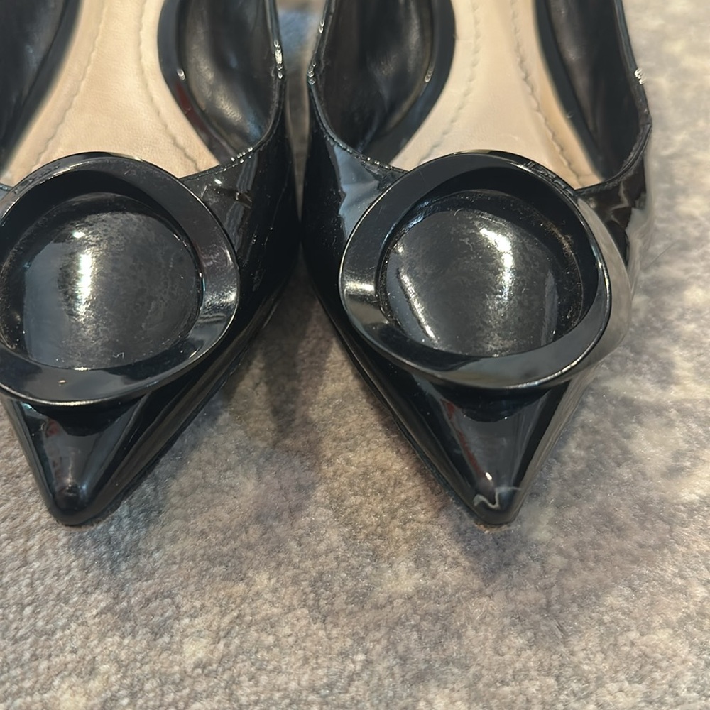 DIOR BLACK PATENT CHUNKY HEEL SHOE SIZE 7.5 - Picture 8 of 16